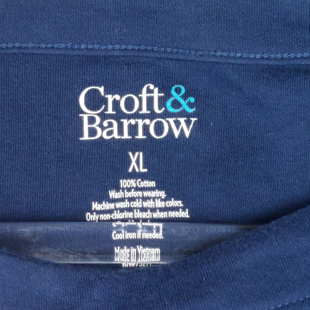 CROFT & BARROW WOMENS BLUE BASIC 3/4 SLEEVE BOAT NECK 100% COTTON TOP SIZE XL - Picture 5 of 6
